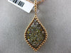 ESTATE EXTRA LARGE 2.20CT MULTI COLOR DIAMOND 18K ROSE GOLD 3D TEAR DROP PENDANT