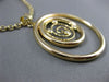 ESTATE LARGE .12CT DIAMOND 14KT YELLOW GOLD 3D CIRCLE OF LIFE FLOATING NECKLACE
