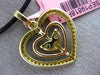ESTATE LARGE 1.0CT PINK & FANCY DIAMOND 18TK YELLOW & ROSE GOLD 3D HEART PENDANT