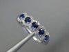 ESTATE .60CT DIAMOND & AAA SAPPHIRE 14KT WHITE GOLD 3D 5 STONE ANNIVERSARY RING