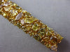 ESTATE WIDE 25.30CT WHITE FANCY NATURAL YELLOW DIAMOND 18K GOLD TENNIS BRACELET