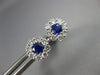 ESTATE .85CT DIAMOND & AAA SAPPHIRE 18K WHITE GOLD CLASSIC FLOWER STUD EARRINGS
