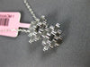 ESTATE .51CT DIAMOND 18KT WHITE GOLD 3D BAGUETTE CLUSTER FLOATING FUN PENDANT