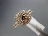 EFFY WIDE 1.0CT WHITE & CHOCOLATE FANCY DIAMOND 14KT ROSE GOLD HALO PROMISE RING