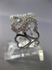 ESTATE WIDE 1.04CT DIAMOND 18K WHITE GOLD MULTI OPEN HEART ANNIVERSARY LOVE RING