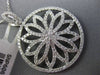 ESTATE LARGE 1.63CT DIAMOND 18K WHITE GOLD OPEN FLOWER CIRCULAR FLOATING PENDANT