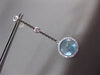 ESTATE LARGE 6.0CT DIAMOND & BLUE TOPAZ 14KT WHITE & BLACK GOLD 3D HALO EARRINGS