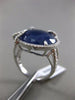 ESTATE 14.82CT DIAMOND & EXTRA FACET SAPPHIRE 18KT WHITE GOLD 3D CIRCULAR RING