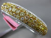 GIA LARGE 11.50CT WHITE & FANCY YELLOW DIAMOND 18K TWO TONE GOLD BANGLE BRACELET