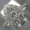 ESTATE .25CT DIAMOND 14KT WHITE GOLD 3D PEAR SHAPE CLUSTER HALO ENGAGEMENT RING