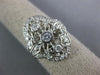 ESTATE WIDE .54CT DIAMOND 14KT WHITE GOLD FILIGREE THREE STONE ANNIVERSARY RING