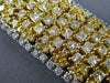 ESTATE MASSIVE 24.86CT WHITE & FANCY INTENSE YELLOW DIAMOND 14K GOLD 3D BRACELET