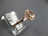 ESTATE 1.10CT DIAMOND & AAA MORGANITE 14K ROSE GOLD 3D THREE STONE OVAL FUN RING