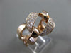 ESTATE LARGE .40CT ROUND DIAMOND 18KT ROSE GOLD 3D OPEN LINK LOVE KNOT FUN RING