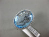 ESTATE 15.70CT DIAMOND & AAA BLUE TOPAZ 14KT WHITE GOLD 3D HALO OVAL FUN RING