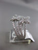 ESTATE WIDE 1.91CT DIAMOND 18K WHITE GOLD 3D MULTI ROW FLOWER BUTTERFLY FUN RING