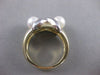 ESTATE 6MM AKOYA SEA PEARL 14K GOLD MODERNIST X-O CROSSOVER COCKTAIL RING #21396