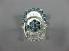 ESTATE .75CT WHITE & BLUE DIAMOND 14KT WHITE GOLD 3D FLOWER LOVE KNOT FUN RING