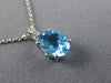 ESTATE 2.51CT DIAMOND & AAA BLUE TOPAZ 14KT WHITE GOLD 3D OVAL FLOATING PENDANT