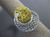 ESTATE LARGE .90CT WHITE & FANCY YELLOW DIAMOND 18KT 2 TONE GOLD LOVE KNOT RING