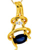 ESTATE .68CT DIAMOND & AAA SAPPHIRE 14KT YELLOW GOLD LOVE KNOT JOURNEY PENDANT