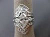 ESTATE EXTRA LARGE 4.26CT DIAMOND PLATINUM 3D INSERT ENGAGEMENT RING SET #841