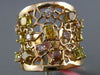 ESTATE LARGE 2.70CT MULTI COLOR DIAMOND 18KT ROSE GOLD FILIGREE ETOILE WEB RING