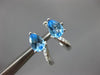 ESTATE 2.40CT DIAMOND & AAA BLUE TOPAZ 18K WHITE GOLD TEAR DROP HANGING EARRINGS