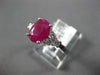 ESTATE 1.57CT DIAMOND & AAA OVAL RUBY 14KT WHITE GOLD 3D CLASSIC ENGAGEMENT RING