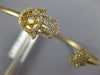 ESTATE .29CT DIAMOND 14KT YELLOW GOLD STAR OF DAVID HAMSA LUCKY BANGLE BRACELET