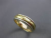 ESTATE WIDE 14KT TWO TONE GOLD ROPE HAMMER WEDDING ANNIVERSARY RING 5mm #23582