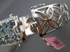 WIDE 20.44CT DIAMOND & AAA AQUAMARINE 18K WHITE GOLD 3D MULTI ROW CLUSTER BANGLE