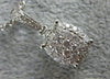 ESTATE .40CT DIAMOND 18KT WHITE GOLD CLASSIC PAVE CLUSTER OVAL FLOATING PENDANT