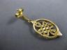 ESTATE .11CT DIAMOND 14K 2 TONE GOLD FILIGREE FLOWER LOVE KNOT HANGING EARRINGS