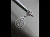 ESTATE .42CT DIAMOND 14KT WHITE GOLD 3D CLUSTER PEAR SHAPE HALO FLOATING PENDANT