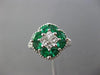 LARGE 1.35CT DIAMOND & AAA EMERALD 14K WHITE GOLD MULTI SHAPE SQUARE FLOWER RING