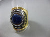 ANTIQUE 3.02CT DIAMOND & AAA SAPPHIRE 18KT YELLOW GOLD 3D FILIGREE ITALIAN RING