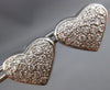 ESTATE 1.70CT DIAMOND 14KT WHITE GOLD 3D PAVE HEART SHAPE LOVE EARRINGS #21492