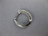 ESTATE .25CT DIAMOND 14KT WHITE GOLD 3D CLASSIC OVAL HUGGIE HOOP EARRINGS