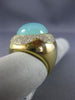 ESTATE EXTRA LARGE 13.20CT DIAMOND & AAA BLUE AGATE 18KT YELLOW GOLD FLOWER RING