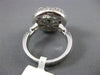 ESTATE LARGE GIA 1.3CT DIAMOND 14KT WHITE GOLD 3D HALO ENGAGEMENT RING #19139