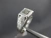 ANTIQUE .05CT OLD MINE DIAMOND 14KT WHITE GOLD 3D CLASSIC ENGAGEMENT PINKY RING