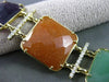 ESTATE WIDE & LONG 1.45CT DIAMOND & AAA MULTI GEM 14KT WHITE 3D SQUARE BRACELET