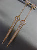 ESTATE LONG .36CT ROUND CUT DIAMOND 18KT ROSE GOLD 3D ANCHOR HANGING EARRINGS