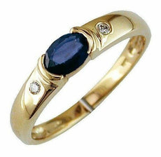 .69CT DIAMOND & AAA SAPPHIRE 14KT YELLOW GOLD 3D SEMI BEZEL ETOILE PROMISE RING