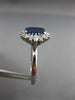 ESTATE WIDE 2.21CT DIAMOND & AAA SAPPHIRE PLATINUM FLOWER ENGAGEMENT RING #26327