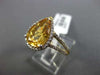 ESTATE 2.91CT DIAMOND & AAA CITRINE 14KT YELLOW GOLD PEAR SHAPED ENGAGEMENT RING