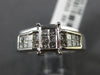 ESTATE .65CT DIAMOND 14KT WHITE GOLD 3D INVISIBLE PRINCESS ENGAGEMENT RING SET