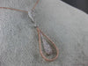 ESTATE LARGE 1.0CT DIAMOND 14KT WHITE & ROSE GOLD PEAR SHAPE TEAR DROP PENDANT