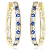 1.33CT DIAMOND & AAA SAPPHIRE 18KT YELLOW GOLD 3D MILGRAIN HANGING EARRINGS